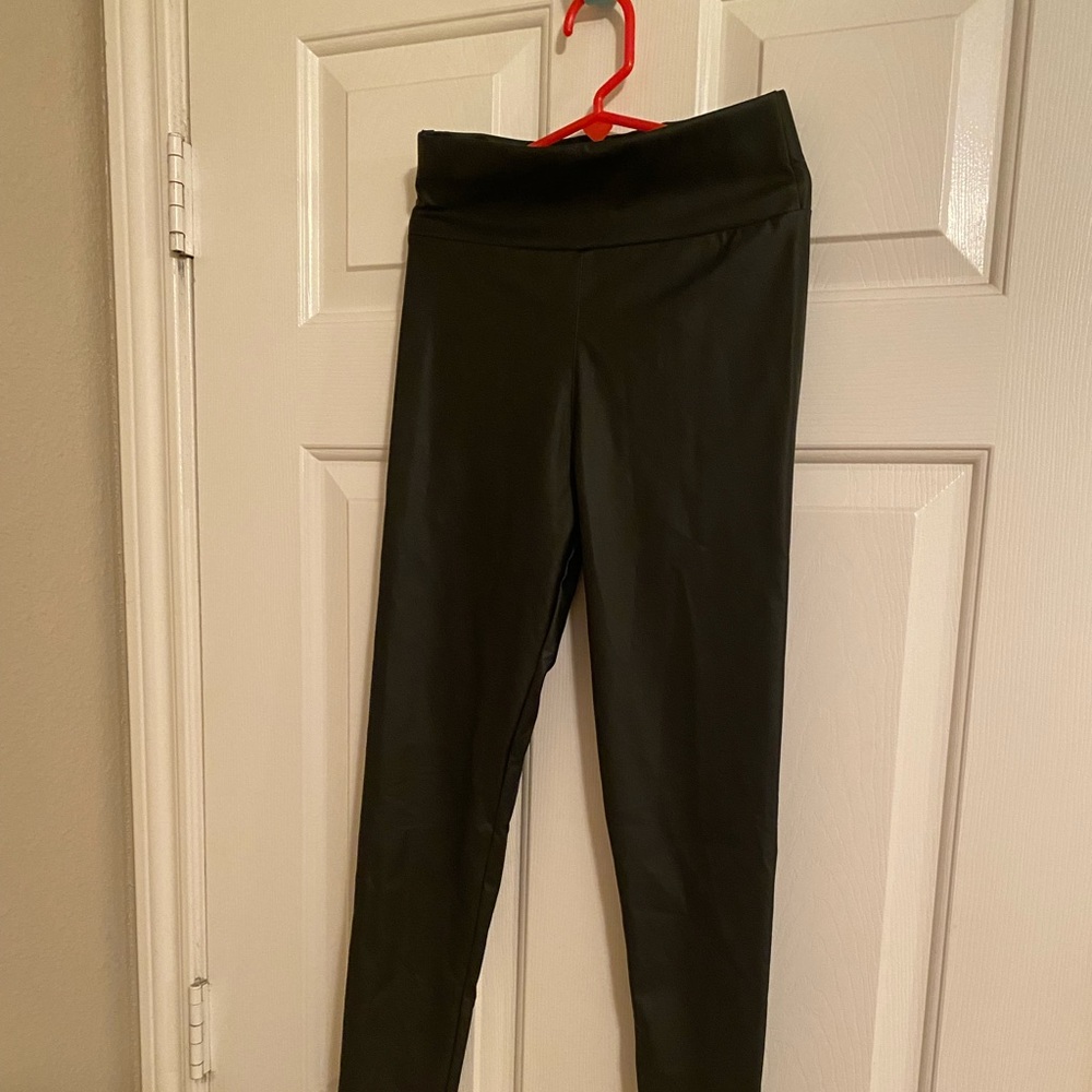 BB Dakota Steve Madden black faux leather tights -girls size small